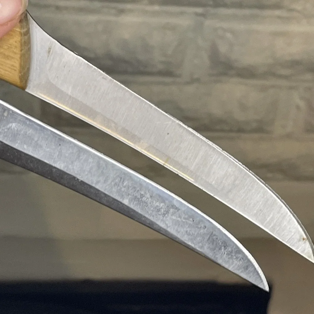 Pair Chicago Cutlery 103S Wood Handle Steak Knives‎ Sharpened Smooth Blade Sharp